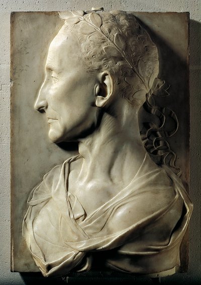 Profile of a Laure man once known as Julius Caesar by Desiderio da Settignano