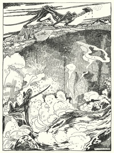 We saw the Dragon pups go down to the Pool to drink and clean themselves by Dion Clayton Calthrop