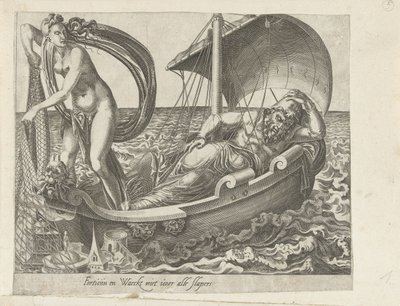 Fortune Does Not Favour Those Who Fall Asleep; Patience as the Victor of Fortune (Proverbs about Fortuna series) by Dirck Volckertsz. Coornhert