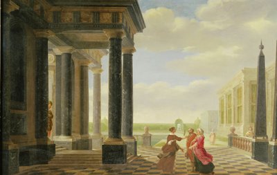 Figures in Conversation in a Classical Setting by Dirck van Delen