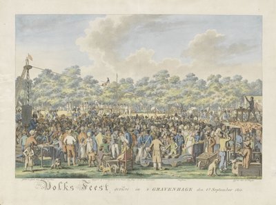 Folk Festival in Honor of the Arrival of Willem Frederik George Lodewijk, Hereditary Prince of the Netherlands and Anna Paulowna, Grand Duchess of Russia by Dirk Sluyter