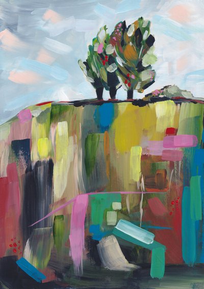 Vibrant Hillside Trees by Dirkie Nell