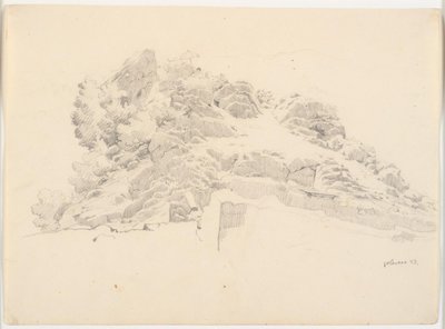 Cliff Scene with a Painter under a Parasol by Ditlev Blunck