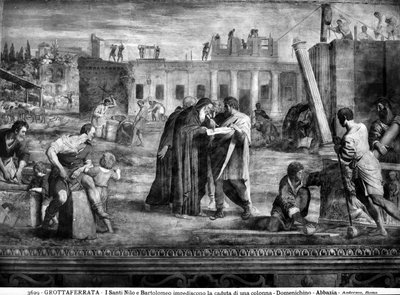 One of the Miracles of St. Bartholomew, Who Prevents a Column from Falling by Domenichino