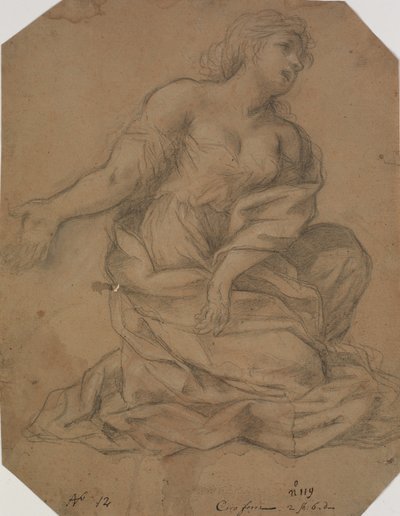 Putti, an Angel in Half-Figure and a Woman