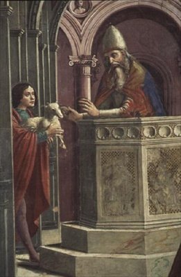 Joachim Making His Offering, from the Expulsion of Joachim from the Temple (detail) by Domenico Ghirlandaio