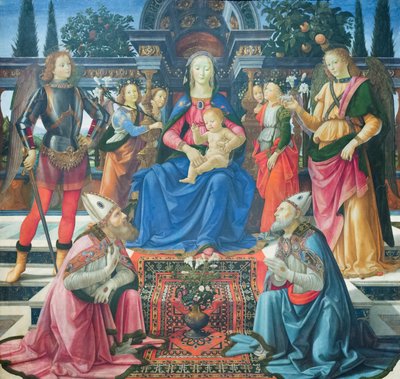 Madonna and Child with the archangels and with the sainted bishops Justus and Zenobius by Domenico (1449 94) Ghirlandaio