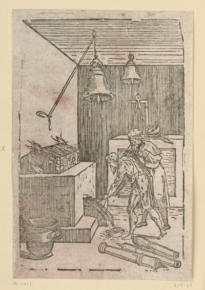 The Casting of Bells and Cannons. From the series "De re metallica". by Domenico Beccafumi