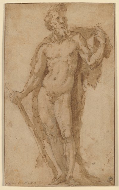 Hercules, Standing with a Club by Domenico Beccafumi