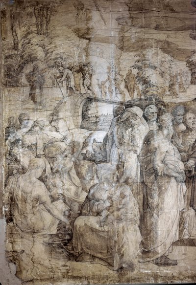 History of Moses on Mount Sinai: Hebrews Await the Return of Moses by Domenico Beccafumi