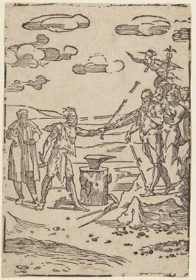 The Blacksmith, Number 5 from the Series The Practice of Alchemy by Domenico Beccafumi