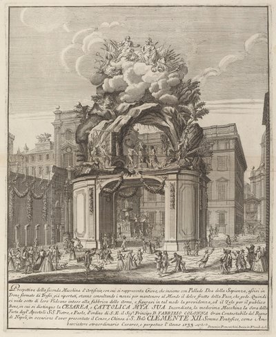 Jupiter and Minerva and the Forge of Vulcan, for the "Chinea" Festival by Domenico Franceschini probably after Nicola Michetti