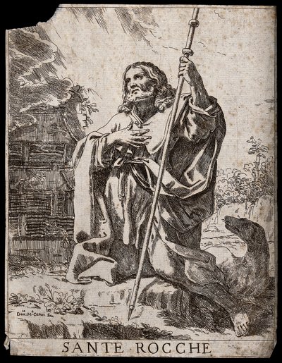 Saint Roch (Etching by D.M. Canuti) by Domenico Maria Canuti