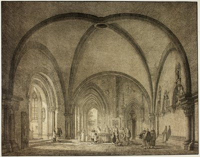 Baptismal Hall and Cloisters in the Cathedral at Mainz, from Collection of Memorable Medieval Buildings in Germany by Domenico Quaglio