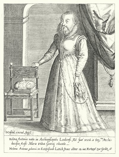Helena Antonia of Liege, the bearded female court dwarf of Maria of Austria, Holy Roman Empress by Dominicus or Custodis Custos