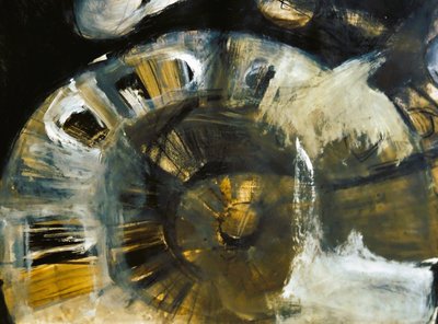 Abstract Golden Swirl by Doris Schmitz