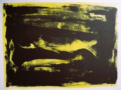 Bold Yellow Dark Abstract by Doris Schmitz
