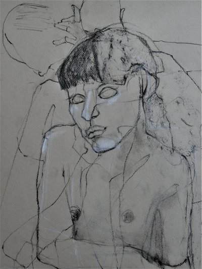 Charcoal Nude Figure by Doris Schmitz