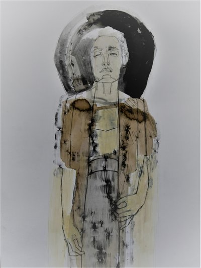 Contemplative Female Figure by Doris Schmitz