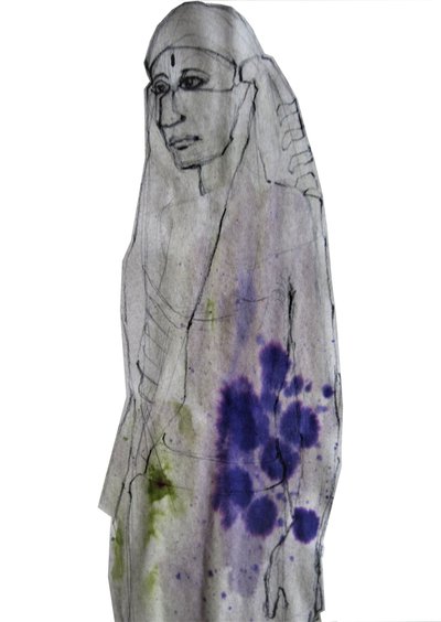 Contemplative Indian Portrait by Doris Schmitz