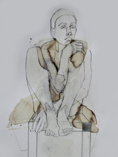 Contemplative Seated Figure by Doris Schmitz