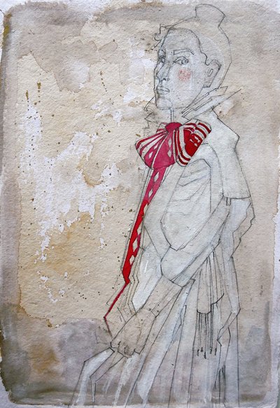 Elegant Red Bow Portrait by Doris Schmitz