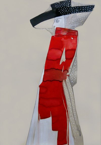 Elegant Woman in Red by Doris Schmitz