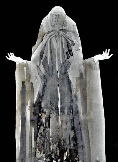 Ethereal Hooded Figure by Doris Schmitz