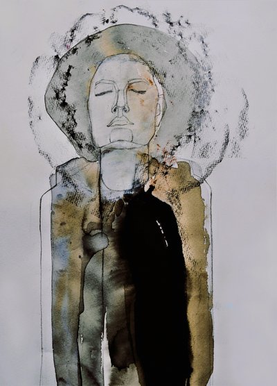 Meditative Woman Portrait by Doris Schmitz