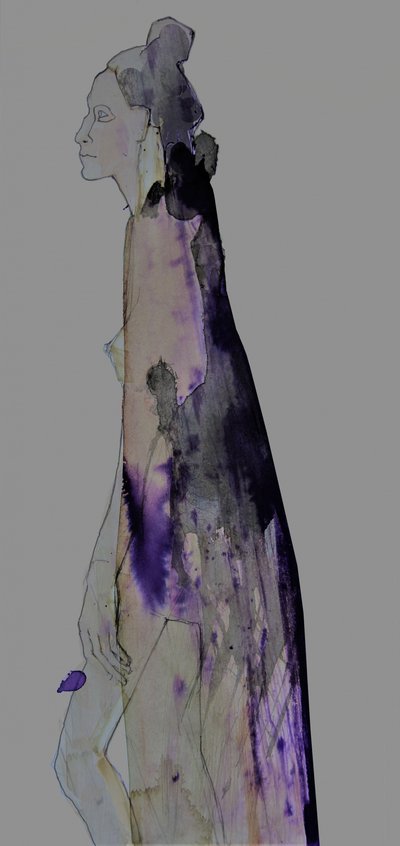Purple Flowing Form by Doris Schmitz