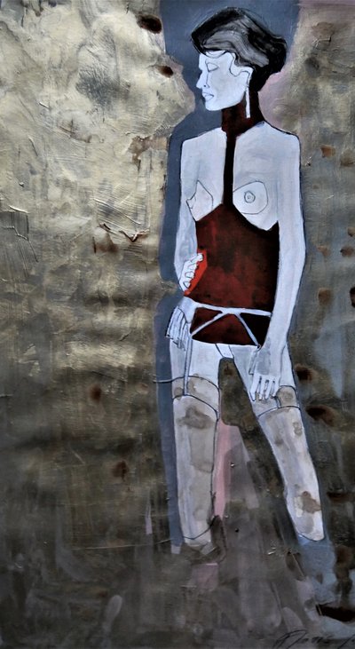 Red Corset Figure by Doris Schmitz