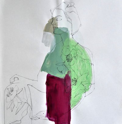 Serene Floral Woman by Doris Schmitz