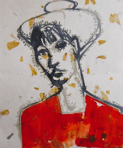 Stylish Ink Portrait by Doris Schmitz