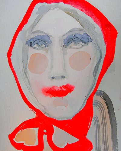 Stylish Red Scarf by Doris Schmitz