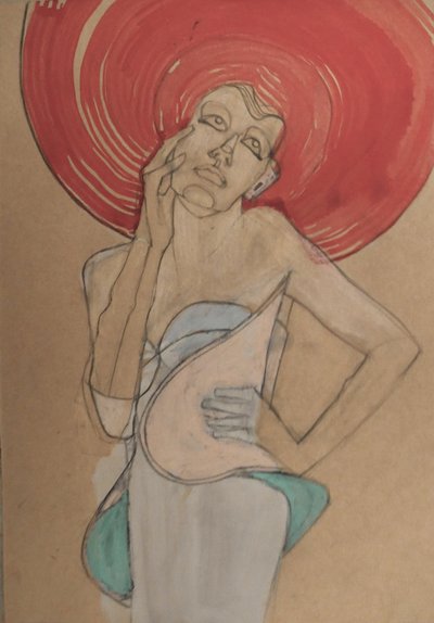 Woman in Red Hat by Doris Schmitz