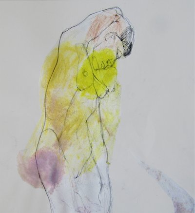 Yellow Nude Figure by Doris Schmitz