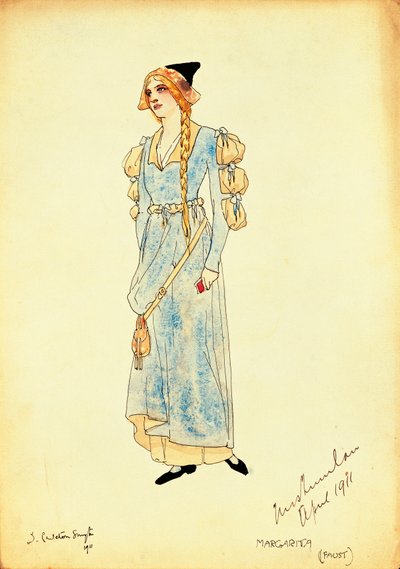 Costume Sketch for Marguerite for Performance Faust, by Carleton Smyth by Dorothy Carleton Smyth