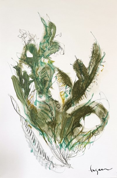 Abstract Green Botanical by Dorothy Fagan