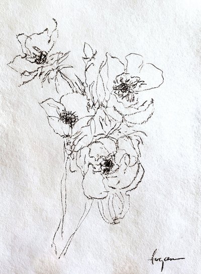 Delicate Floral Drawing by Dorothy Fagan