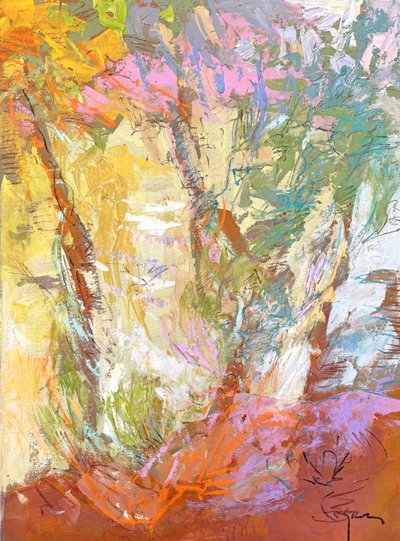 Vibrant Garden Abstract by Dorothy Fagan