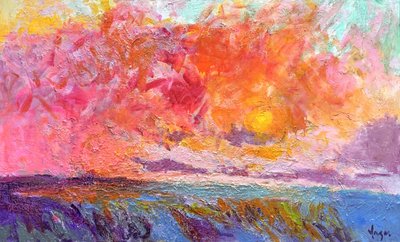 Vibrant Sunset Seascape by Dorothy Fagan