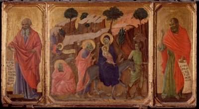 Life of the Christ: Flight into Egypt with the Prophets Jeremiah and Hosea by Duccio di Buoninsegna