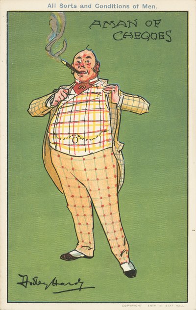 A man of cheques: a wealthy man in a checked suit by Dudley Hardy