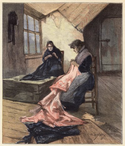 The Two Women Took Up Their Work Again by Dudley Hardy