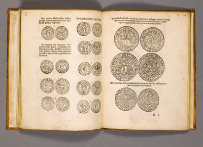 Money book with engravings of English coins by Dutch School