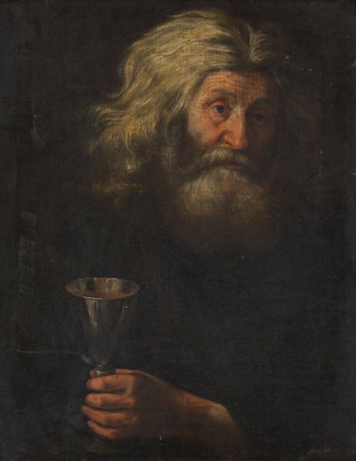Portrait of a Man Holding a Silver Cup by Dutch School