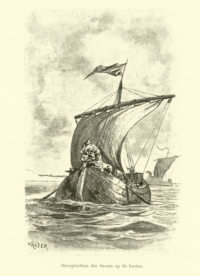 Saxon Raids on the Coast by Dutch School