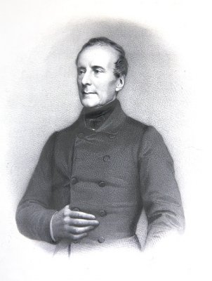 Alphonse de Lamartine and his autograph signature by E. Charpentier