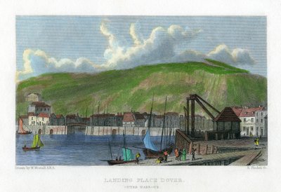 Landing place, outer harbour, Dover, Kent by E. Finden