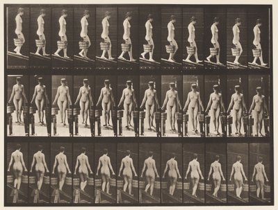 Descending Incline, Bucket of Water in Each Hand by Eadweard Muybridge